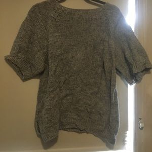 Grey Short Sleeve Sweater